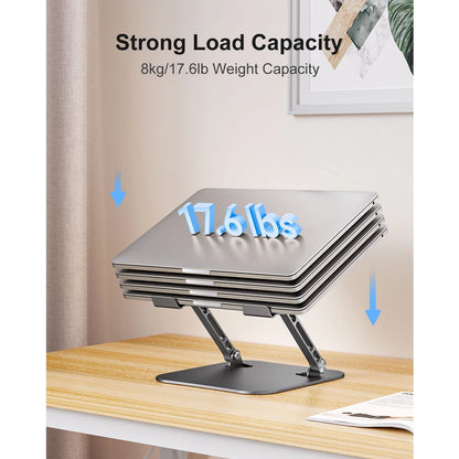 Laptop Stand for Desk,  Aluminum Adjustable Computer Stand, Ergonomic Foldable Laptop Holder for Macbook Air Pro / Dell / HP / ASUS / Samsung