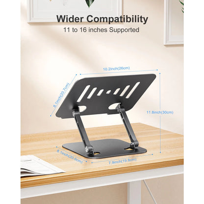 Laptop Stand for Desk,  Aluminum Adjustable Computer Stand, Ergonomic Foldable Laptop Holder for Macbook Air Pro / Dell / HP / ASUS / Samsung