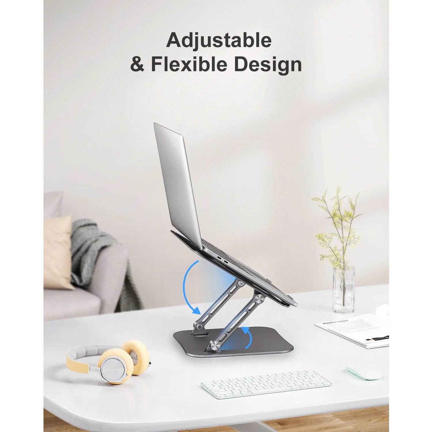 Laptop Stand for Desk,  Aluminum Adjustable Computer Stand, Ergonomic Foldable Laptop Holder for Macbook Air Pro / Dell / HP / ASUS / Samsung