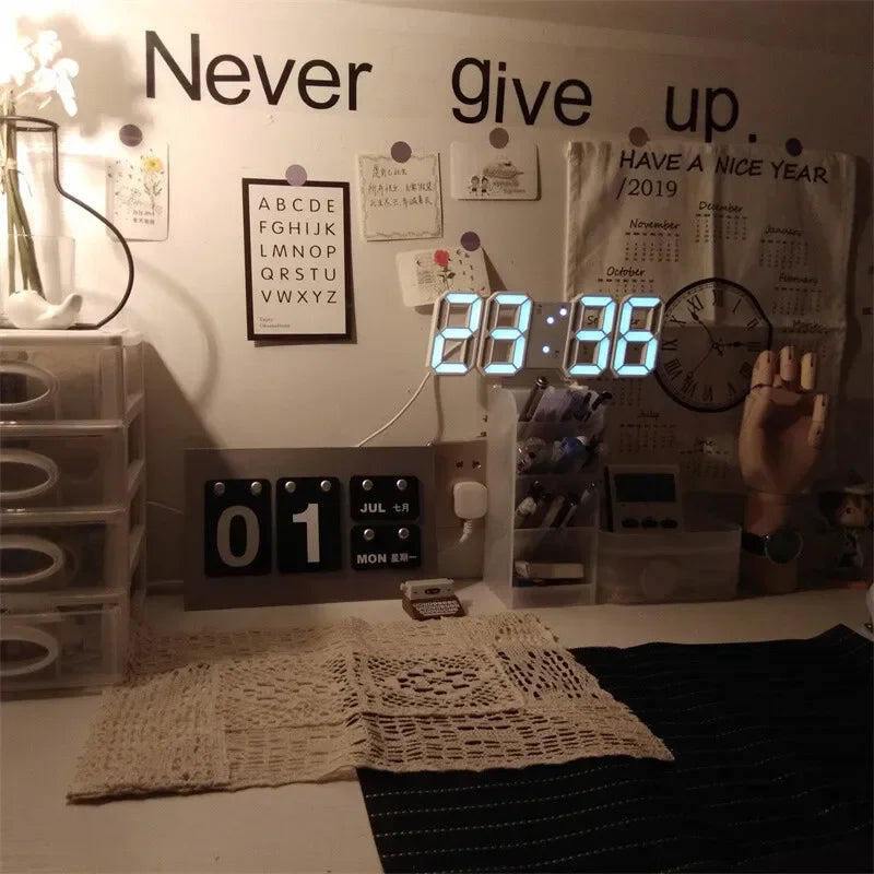 3D LED Digital Clock Desk And Clock Deco
